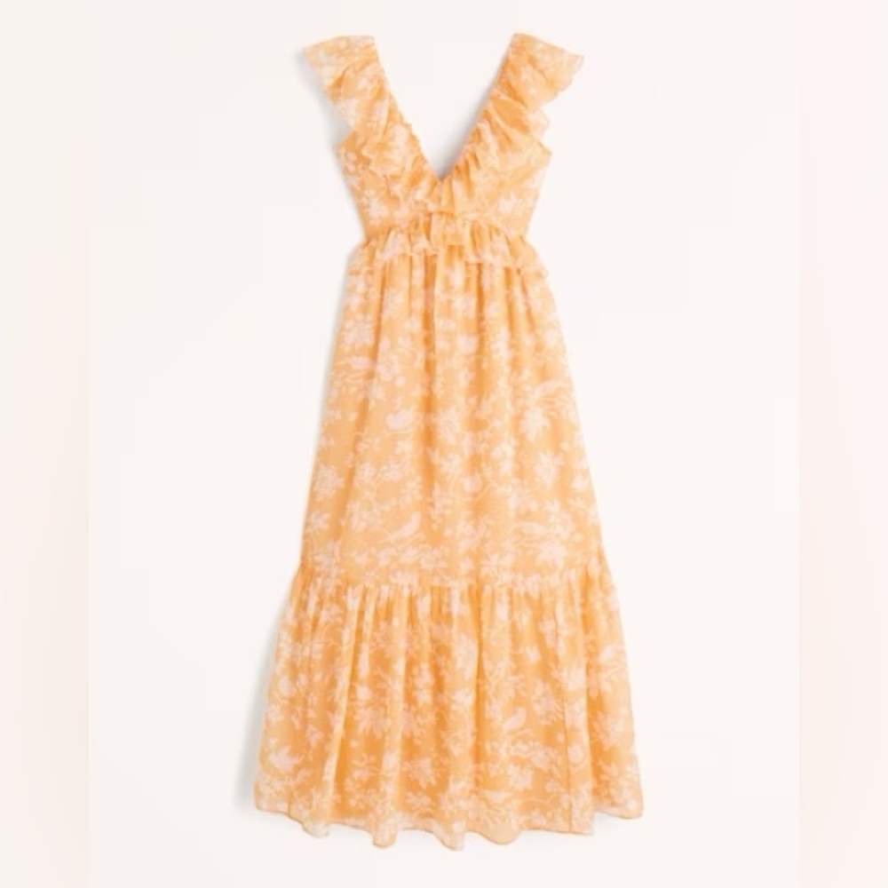 Abercrombie & Fitch Floral Maxi Dress in Peach